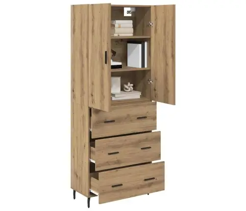 Augstais Skapītis Artisānā Ozols 69,5 X 34 X 180 Cm Vidaxl