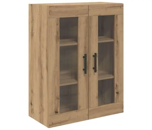 Augstais Skapītis 2 Pcs Artisānā Ozols Koka Un Stikla Materiāls Vidaxl