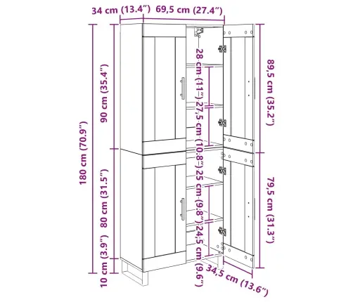 Augstais Skapītis 2 Pcs Artisānā Ozols Koka Un Stikla Materiāls Vidaxl