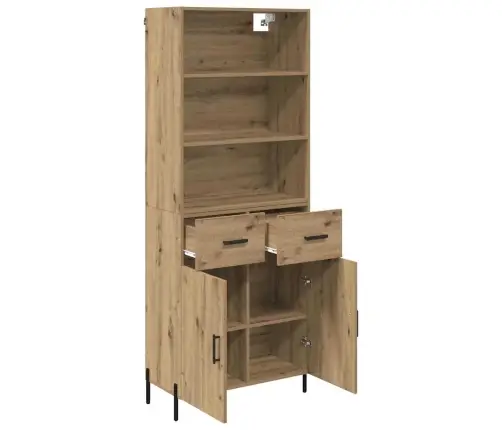 Augstais Skapītis Artisānā Ozols 69,5 X 32,5 X 180 Cm Vidaxl