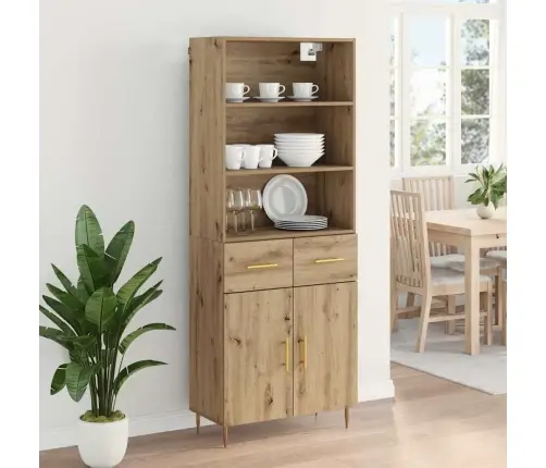 Augstais Skapītis Artisānā Ozols 69,5 X 32,5 X 180 Cm Vidaxl
