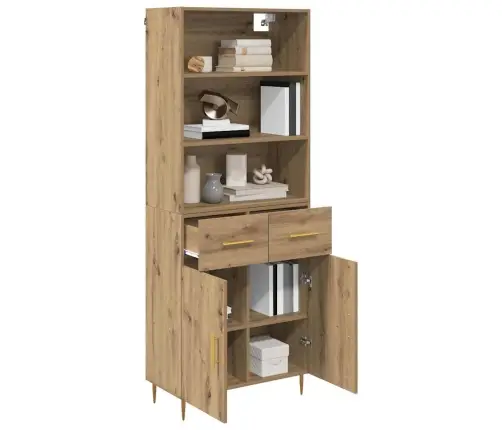 Augstais Skapītis Artisānā Ozols 69,5 X 32,5 X 180 Cm Vidaxl