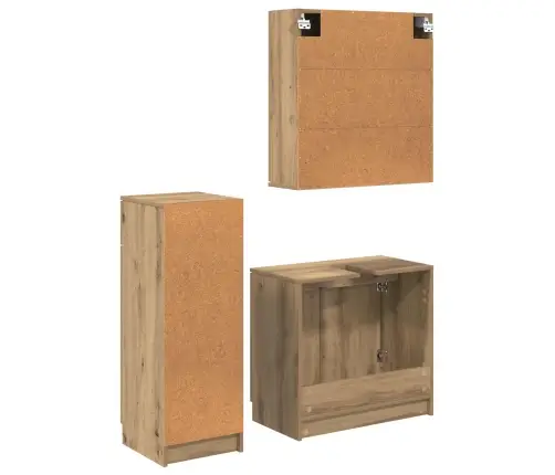 Vannas Istabas Mēbeļu Komplekts Ar Durvīm 3 Pcs Artisānā Ozols Vidaxl