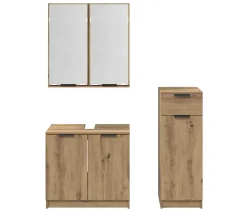 Vannas Istabas Mēbeļu Komplekts Ar Durvīm 3 Pcs Artisānā Ozols Vidaxl