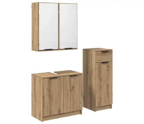 Vannas Istabas Mēbeļu Komplekts Ar Durvīm 3 Pcs Artisānā Ozols Vidaxl