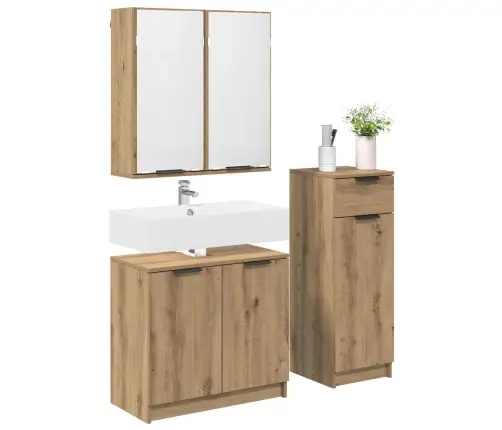 Vannas Istabas Mēbeļu Komplekts Ar Durvīm 3 Pcs Artisānā Ozols Vidaxl