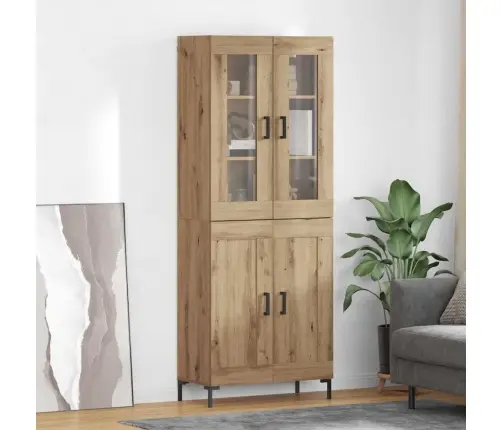 Augstais Skapītis 2 Pcs Artisānā Ozols 69,5 X 34 X 180 Cm Vidaxl