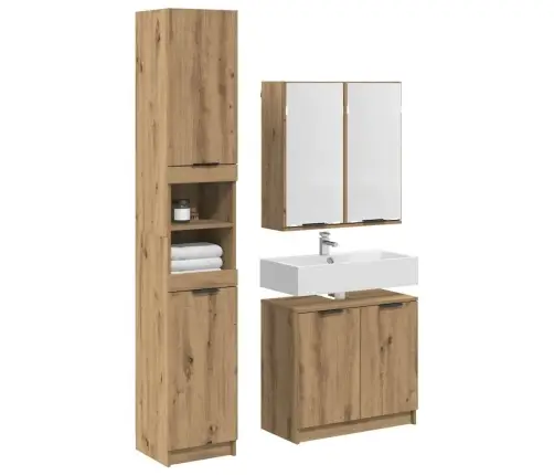 Vannitoa Kapikomplekt Riiuliga Uksega Käsitööpuu Tehispuit