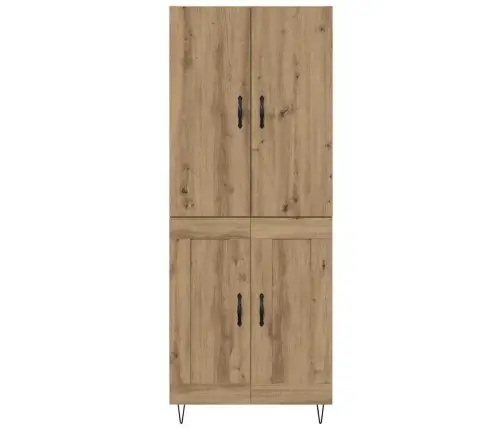 Augstais Skapītis 2 Pcs Artisānā Ozols Koka Un Stikla Materiāls Vidaxl