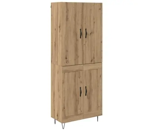 Augstais Skapītis 2 Pcs Artisānā Ozols Koka Un Stikla Materiāls Vidaxl