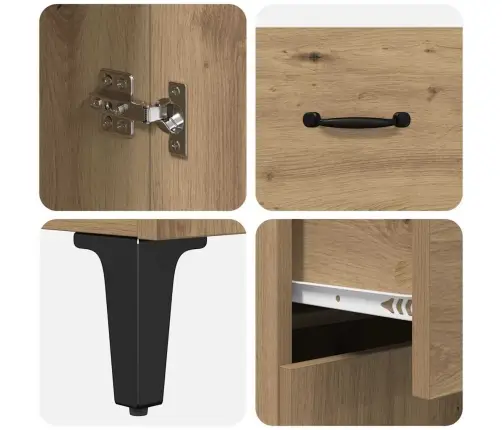 Augstais Skapītis Artisānā Ozols 69,5 X 34 X 180 Cm Vidaxl