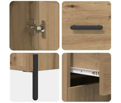 Augstais Skapītis 2 Pcs Artisānā Ozols Inženierijas Koks Vidaxl