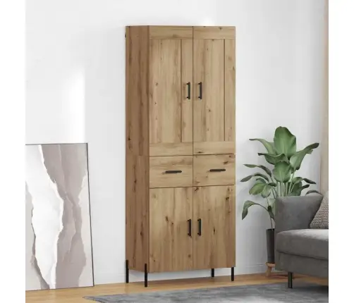 Augstais Skapītis 2 Pcs Artisānā Ozols Inženierijas Koks Vidaxl