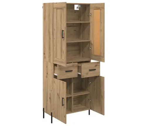 Augstais Skapītis 2 Pcs Artisānā Ozols Inženierijas Koks Vidaxl