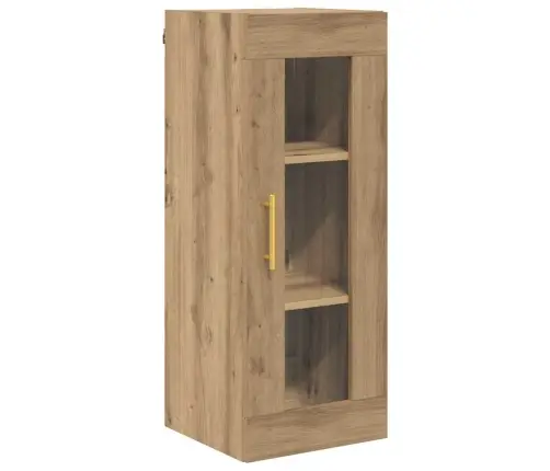 Augstais Skapītis 2 Pcs Artisānā Ozols Stikls Vidaxl