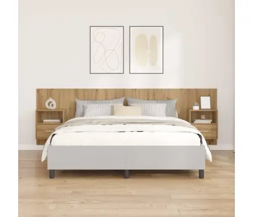 Gultas Galva Ar Skapīšu 3 Pcs Artisānā Ozols Inženierijas Koks Vidaxl