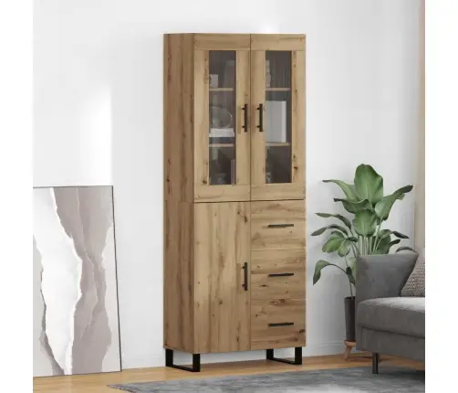 Aukštas Spintelė Su Stalčių 2 Pcs Amatininkų Ąžuolas