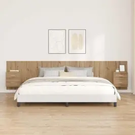 Gultas Galva Ar Skapīšu 3 Pcs Artisānā Ozols Inženierijas Koks Vidaxl