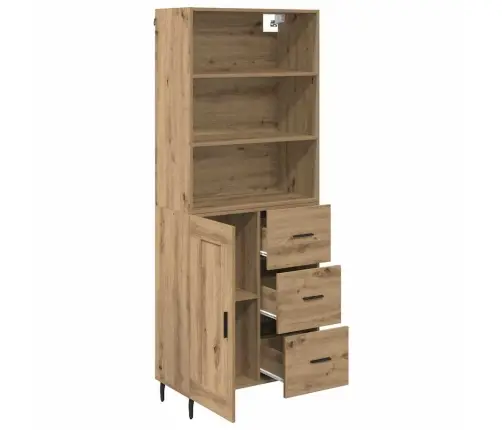 Augstais Skapītis Artisānā Ozols 69,5 X 34 X 180 Cm Vidaxl