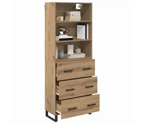 Augstais Skapītis Artisānā Ozols 69,5 X 34 X 180 Cm Vidaxl