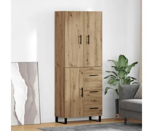 Aukštas Spintelė Su Stalčių 2 Pcs Amatininkų Ąžuolas