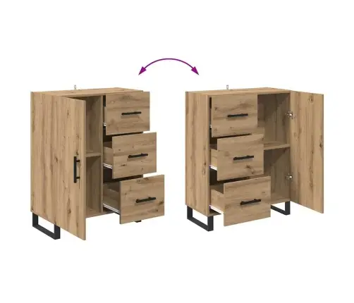 Aukštas Spintelė Su Stalčių 2 Pcs Amatininkų Ąžuolas