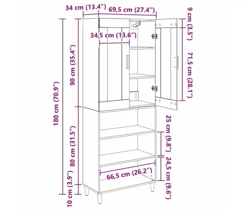 Kõrgushein Käsitööpuu 69,5 X 34 X 180 Cm Kunstlik Puit Ja Klaas