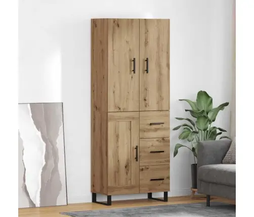 Aukštas Spintelė Su Stalčių 2 Pcs Amatininkų Ąžuolas