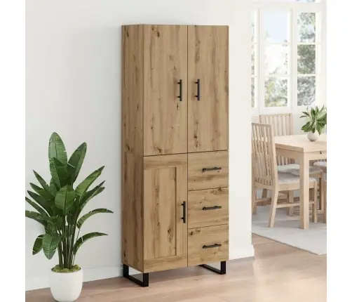 Aukštas Spintelė Su Stalčių 2 Pcs Amatininkų Ąžuolas