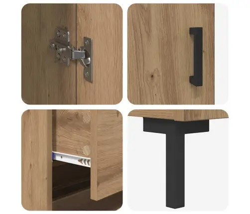 Aukštas Spintelė 2 Pcs Amatininkų Ąžuolas 69,5 X 34 X 180 Cm