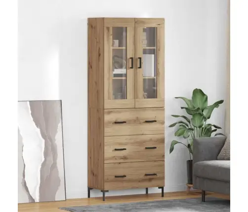 Aukštas Spintelė 2 Pcs Amatininkų Ąžuolas 69,5 X 34 X 180 Cm