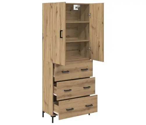 Augstais Skapītis Artisānā Ozols 69,5 X 34 X 180 Cm Vidaxl