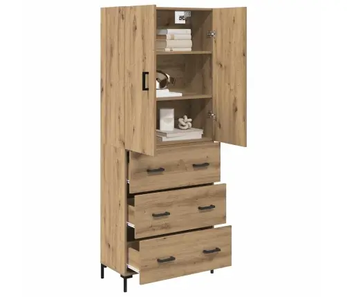 Augstais Skapītis Artisānā Ozols 69,5 X 34 X 180 Cm Vidaxl