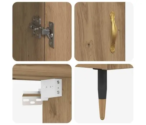 Aukštas Spintelė 2 Pcs Amatininkų Ąžuolas 69,5 X 34 X 180 Cm