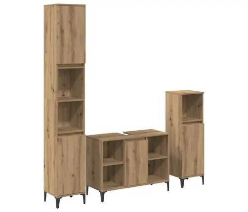 Vannas Istabas Mēbeļu Komplekts Ar Plauktu 3 Pcs Artisānā Ozols Vidaxl