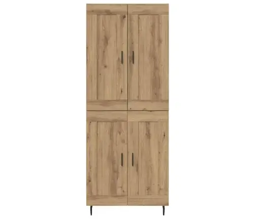 Augstais Skapītis 2 Pcs Artisānā Ozols Koka Un Stikla Materiāls Vidaxl