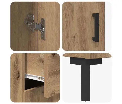 Augstais Skapītis 2 Pcs Artisānā Ozols 69,5 X 34 X 180 Cm Vidaxl