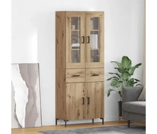 Augstais Skapītis 2 Pcs Artisānā Ozols 69,5 X 34 X 180 Cm Vidaxl