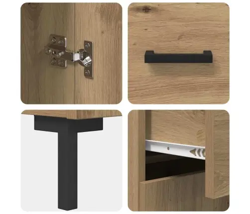 Augstais Skapītis Artisānā Ozols 69,5 X 32,5 X 180 Cm Vidaxl