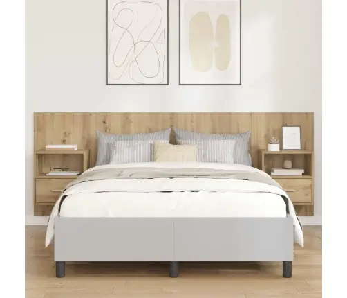 Gultas Galva Ar Skapīšu 3 Pcs Artisānā Ozols Inženierijas Koks Vidaxl