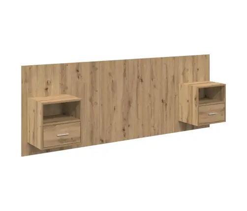 Gultas Galva Ar Skapīšu 3 Pcs Artisānā Ozols Inženierijas Koks Vidaxl