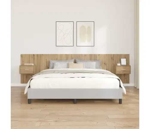 Gultas Galva Ar Skapīšu 3 Pcs Artisānā Ozols Inženierijas Koks Vidaxl