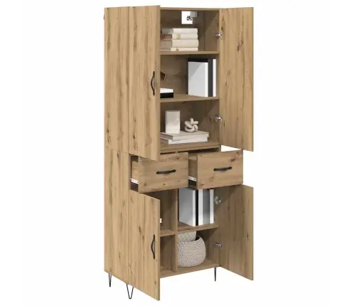 Aukštas Spintelė Su Stalčių 2 Pcs Amatininkų Ąžuolas