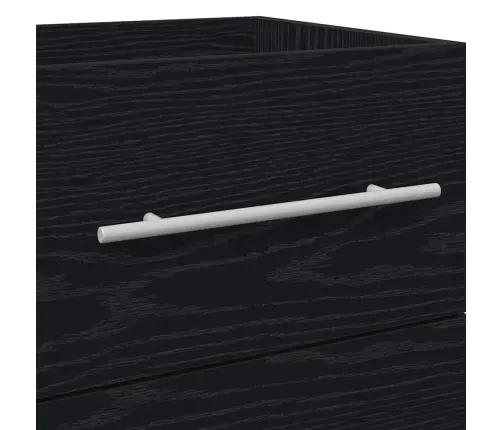 Vannas Istabas Izlietnes Skapītis Ar Atvilktni Melns Ozolkoks Vidaxl