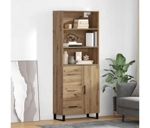 Augstais Skapītis Artisānā Ozols 69,5 X 34 X 180 Cm Vidaxl