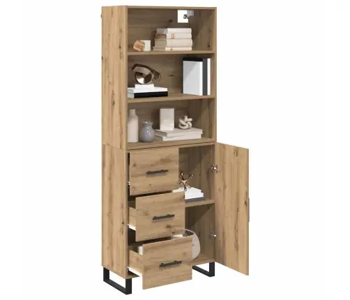 Augstais Skapītis Artisānā Ozols 69,5 X 34 X 180 Cm Vidaxl