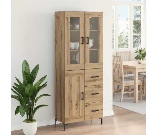 Augstais Skapītis 2 Pcs Artisānā Ozols 69,5 X 34 X 180 Cm Vidaxl