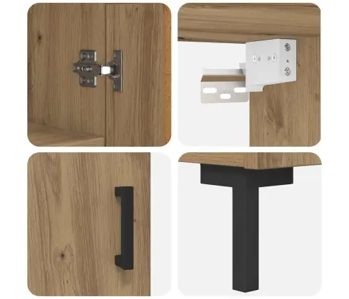 Augstais Skapītis Artisānā Ozols 69,5 X 34 X 180 Cm Vidaxl