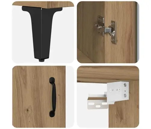 Augstais Skapītis Artisānā Ozols 69,5 X 34 X 180 Cm Vidaxl