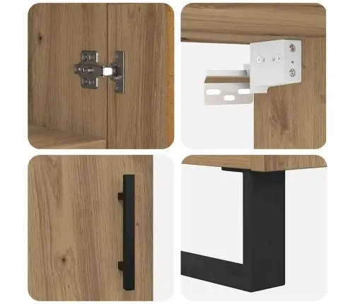 Augstais Skapītis Artisānā Ozols 69,5 X 34 X 180 Cm Vidaxl